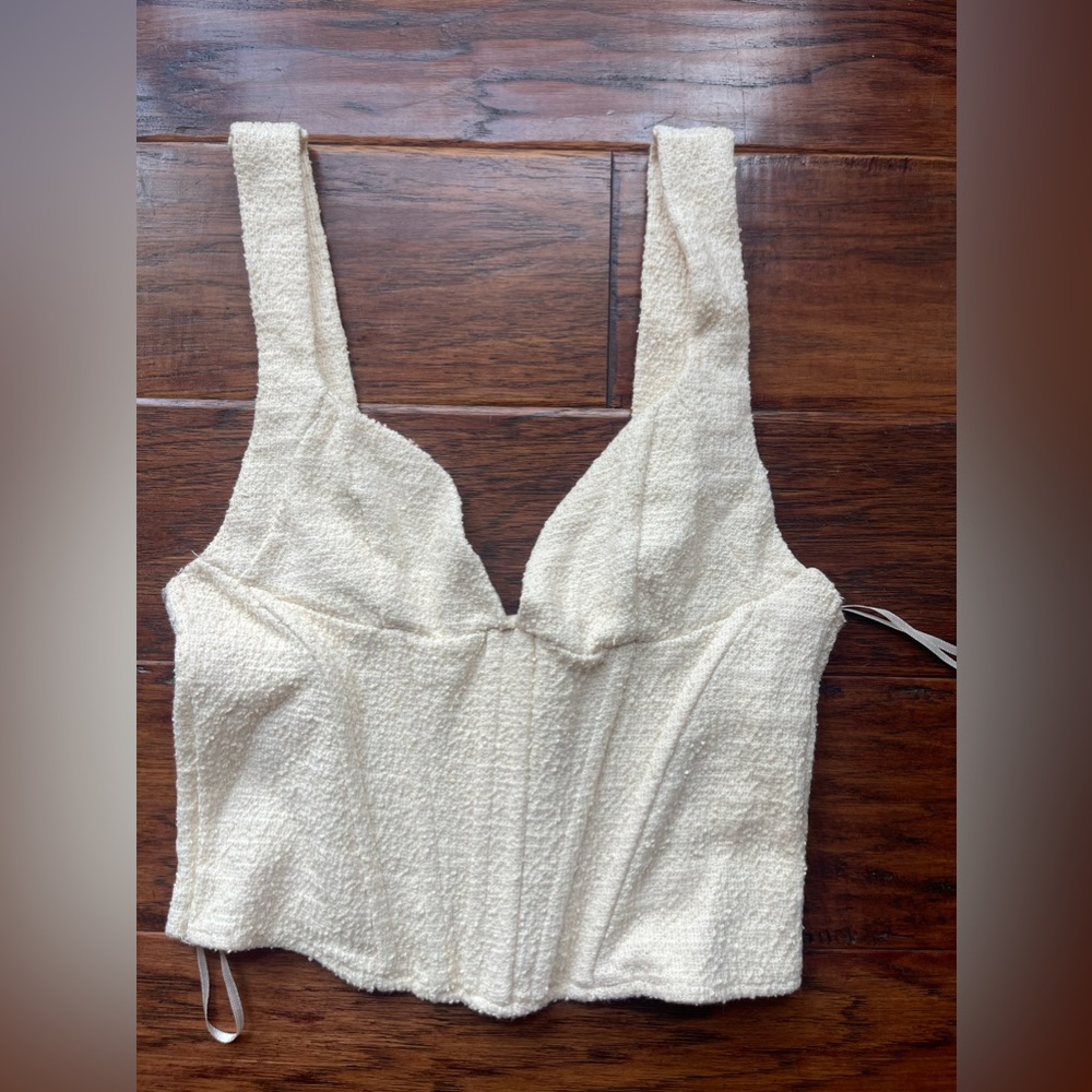 Cream corset tank top